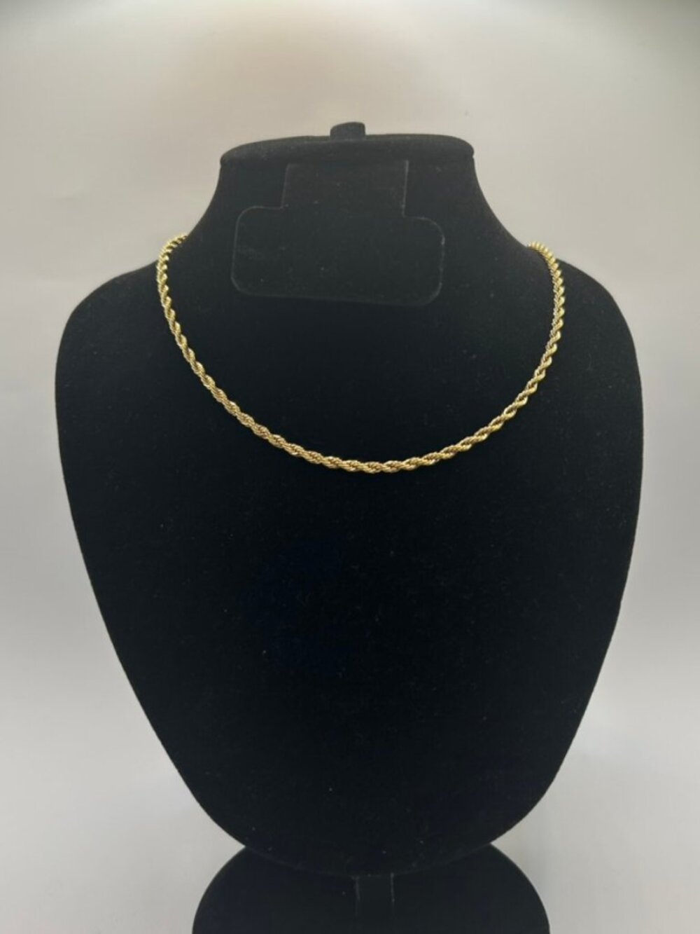 Womens Cute Real Gold Rope Chain Plated 3mm 16 Inch High Quality Non Tarnish
